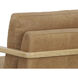 Castell Rustic Oak / Ludlow Sesame Leather Swivel Lounge Chair, Swivel